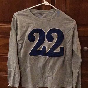 NWT long sleeve grey and blue tshirt